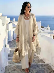 Elegant Vintage Women's Shawl, Loose Fit Conceals Fat, Versatile for Beach, Commute, Dates, Perfect Styling for All Seasons