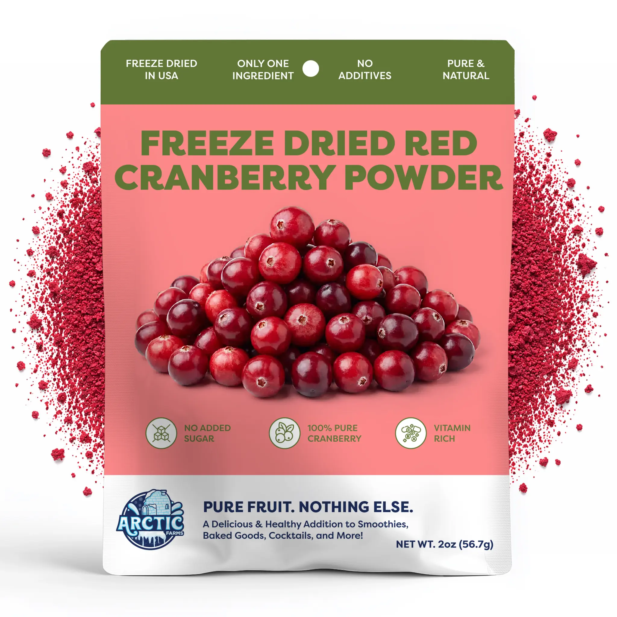 Freeze Dried Red Cranberry Powder