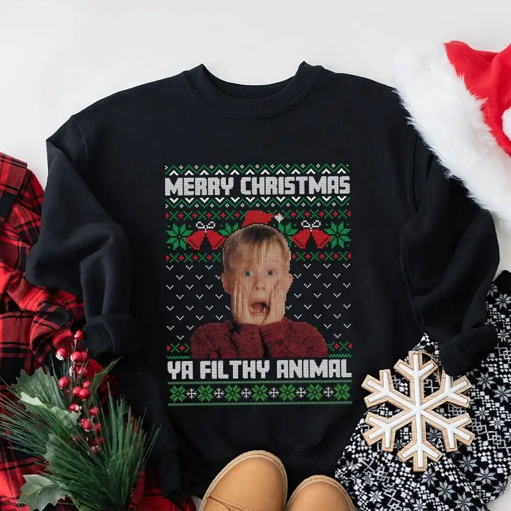 Christmas Sweater Home Alone Shirt, Home Alone Merry Christmas Ya Hilthy Animal, Kevin Screaming, Christmas Sweatshirt, Kid Shirt