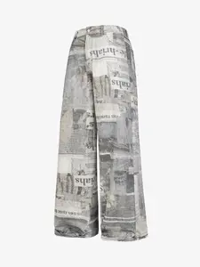 Graffiti Newspaper Baggy Jeans - 2404