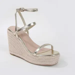 LANDY ESPADRILLE WEDGE SANDALS-GOLD