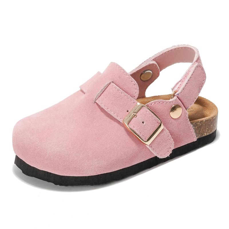 Project Cloud Kids "Little Benton Strap" Clogs for Kids Genuine Leather, Memory Foam Water Resistant Clogs Lightweight Non-Slip Girls Footwear