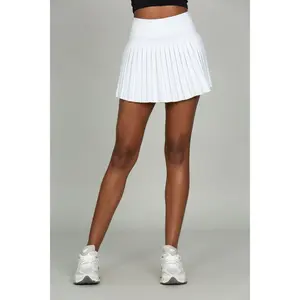 15" Off-White Pleated Tennis Skirt