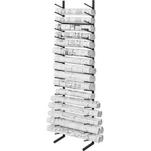 VEVOR Blueprint Storage Rack, TikTokShopBlackFriday, Hanging Poster Display Rack 16-Tier, Vertical Blueprint Roll File Holder 2 Rolls/tire, Roll File Storage Rack for Blueprint Map Poster