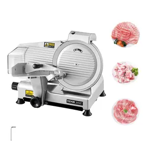 VEVOR Commercial Meat Slicer, 10 inch Electric Deli Food Slicer, 180W Meat Cutter with a Premium 65Mn Blade, 0-0.4 inch Adjustable Thickness, Food Slicer Machine for Meat Vegetables Hard Bread Cheese