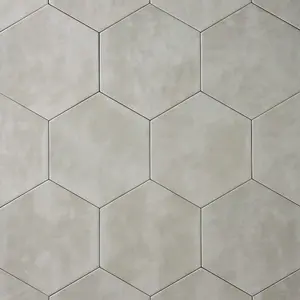 San Fran Gray 7x8 Hexagon Ceramic Tile Glossy