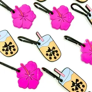 Poo Pals - Paws & Kisses Used Potty Bag Holder with Tropical Flower and Bubble Tea Designs