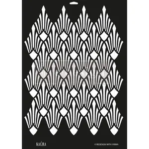 Décor Stencil Kacha - Sun Lit Diamonds - 18"X 25.5" Laser Cut On 16 Mil Mylar