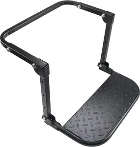 Folding Heavy Duty Tire Step for , SUV and RV Adjustable Tire Mounted Step Fit  Tire from 10.2 to 14.4, Rated up to 300 Lbs, Raised Texture Non-Slip Design, Black