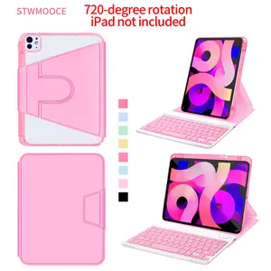 STWMOOCE 720 Rotation Tablet case for iPad Bluetooth Wireless Keyboard Cases with Pen Holder, Compatible with 10.2-inch iPad7/8/9th, 10.9 iPad 10th/A16, 10.9 iPad Air4/5th, 11/13-inch iPad Air(M2/M3/M4),11-inch Pro1/2/3/4th Gen,11/13-inch Pro(M4/M5), case