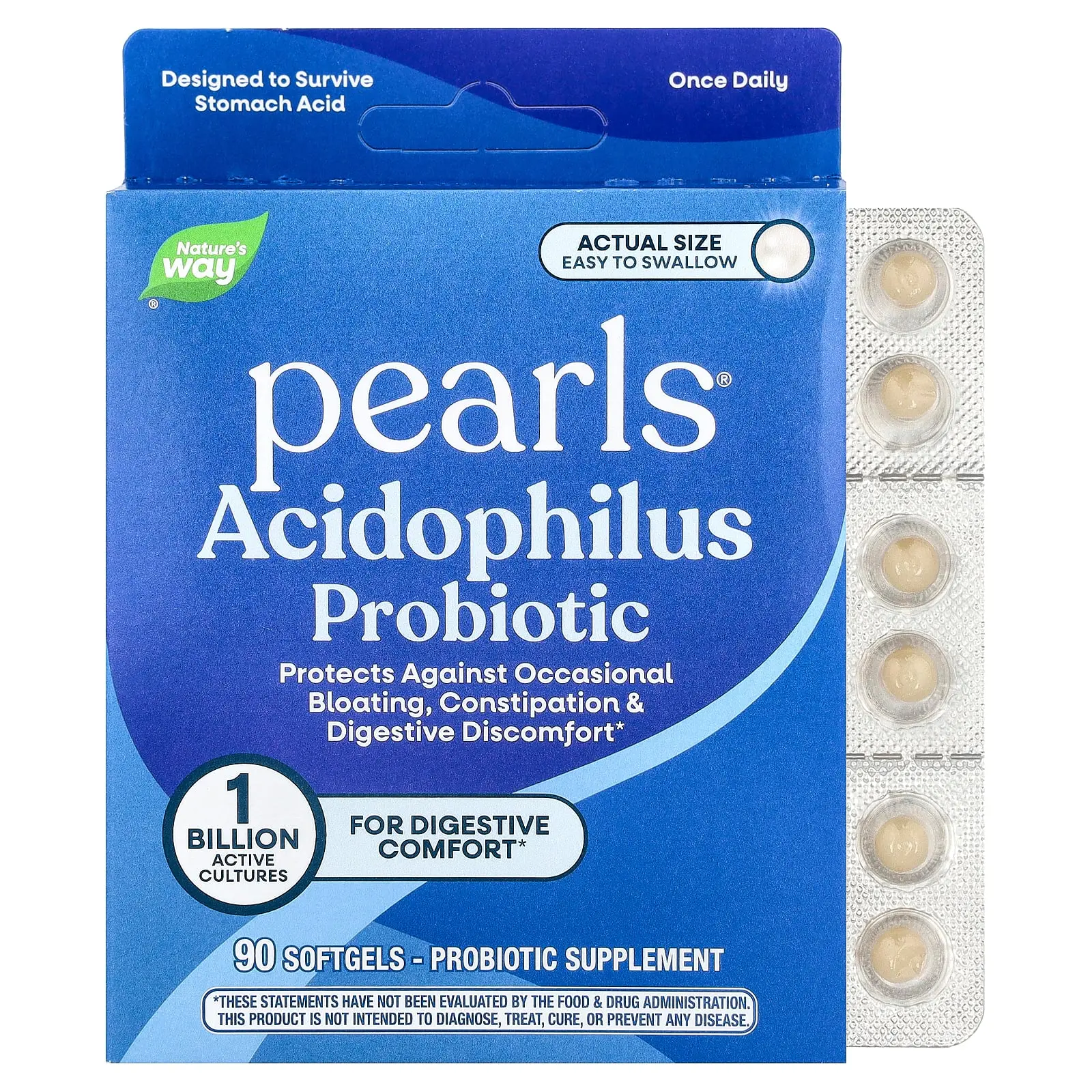 Nature's Way Pearls®, Acidophilus Probiotic, 1 Billion CFU, 90 Softgels