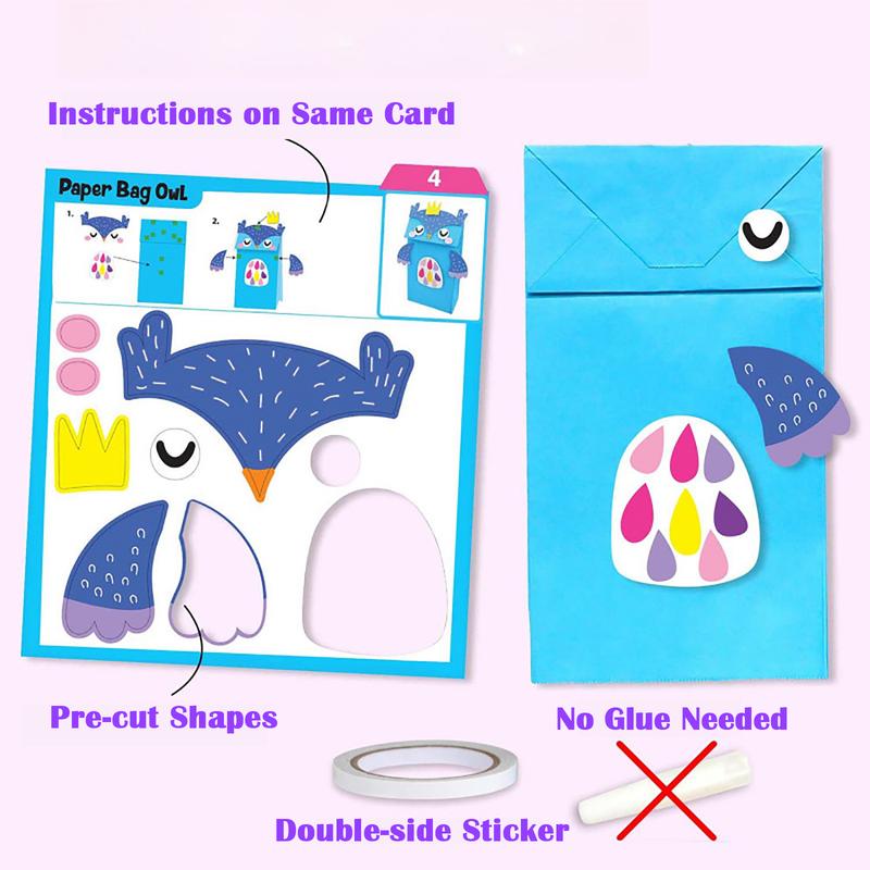 Paper Craft Kit for Toddlers Age 3-8 Years Old, 16Pcs Cute DIY Arts and Crafts Supplies Box, Preschool Organized Creative Activities Toys for Boys Girls