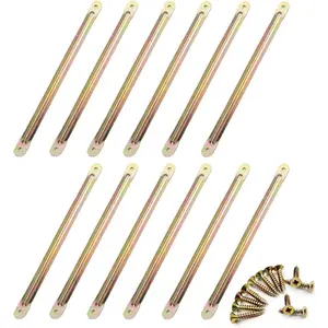 12 Pack Furniture Corner Connectors 12 Inch Iron Plate Corner Brackets Heavy Duty Inside Mount Adjustable Angle Bracket Angle Brace for  Shelves  Beam Desk Dining Table  Bed Chair