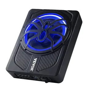 10 440W Underseat Car Subwoofer, Slim Powered Car Subwoofers with Blue Ambient Light, Low Profile Audio Sub Under the Seat with in Amplifier, Remote Controller for SUVs, Car, Truck, RV