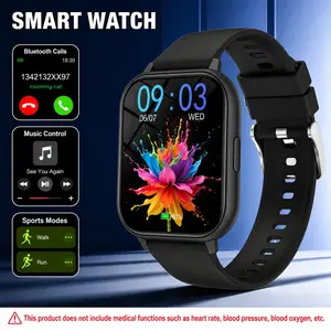 Smart Watch with Call, Message Alerts, Music, Outdoor Sports Mode, Compatible with Android and iOS, Digital Display, 1.83in Screen