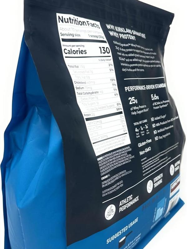 Kirkland Signature Whey 25g Protein,1g sugar,5.6g BCAAs,about 70 Servings Creamy Chocolate Flavorted