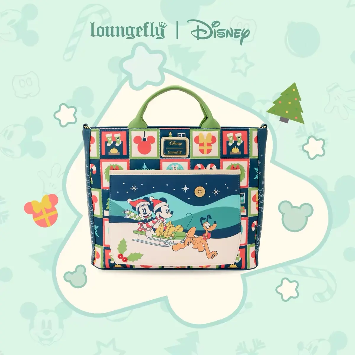 LF x Disney collaboration Mickey Mouse Mickey Minnie backpack, single shoulder crossbody tote bag, classic style