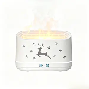 300ml Flame Aroma Diffuser Humidifier, Realistic Flame Oil Diffuser with 8H Timer, 3 Mist Modes & 2 Light Colors, Quiet Aromatherapy Essential Oil Diffuser, Cool Mist Humidifiers for Home Bedroom Yoga