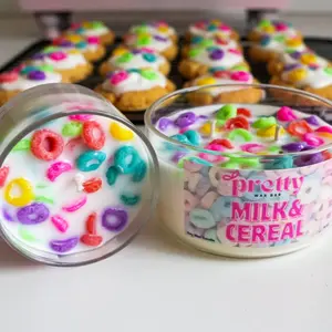 Milk & Cereal Candle, Fruity Cereal Candle , Realistic Food Candle, Dessert Candle, Gifts For Her, Mother's Day Gifts, Fruity Loops