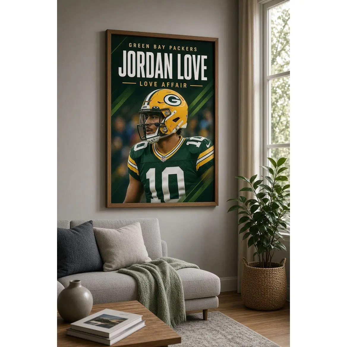Jordan Love Poster, NFL Wall Print, Football , NFL Poster Print, Sports Decor, Green Bay Packers Poster, Football nfl Gift