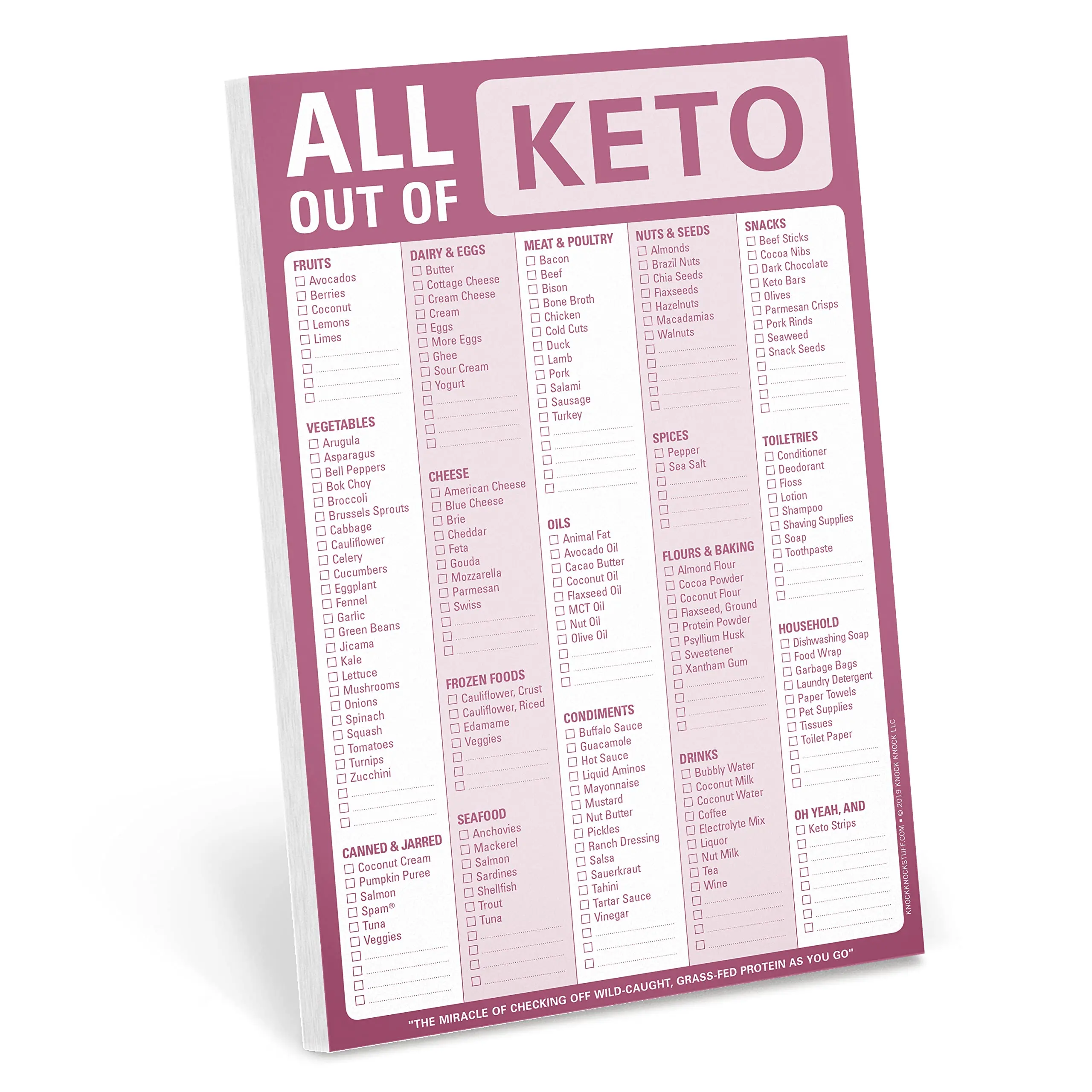 Knock Knock All Out of Pad Grocery List Note Pad, 6 x 9-inches
