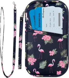 RFID Family Passport Wallet Holder , Travel Document Organizer Credit Card Clutch Bag for Men Women