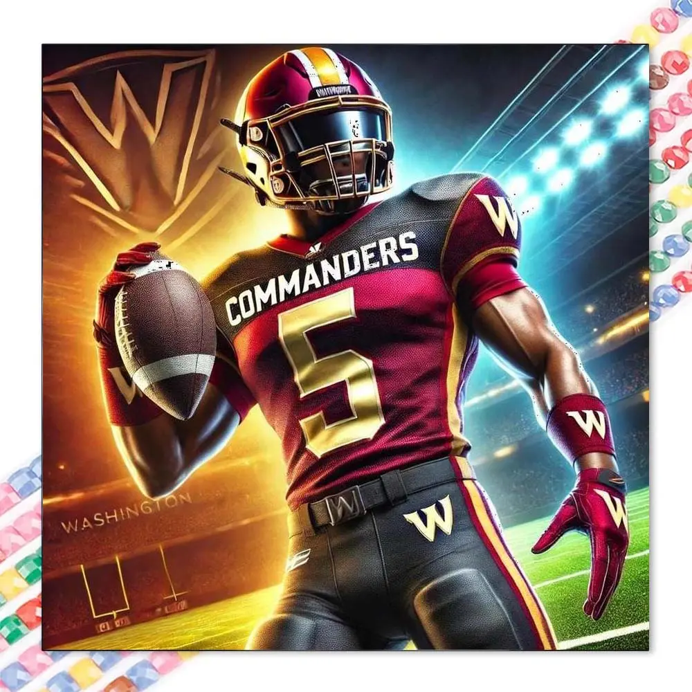1 DIY diamond painting kit, 5D diamond art set, DIY decoration, football player diamond painting kit full round drill, mosaic, diamond art, DIY art home decor, suitable for Christmas.