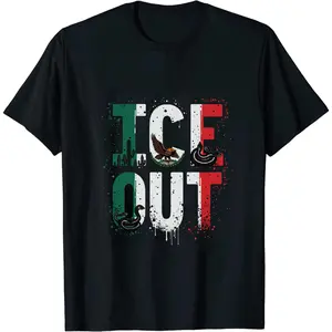 Perky FXXK ICE Mexico Flag T Shirt Featuring Anti ICE Statement