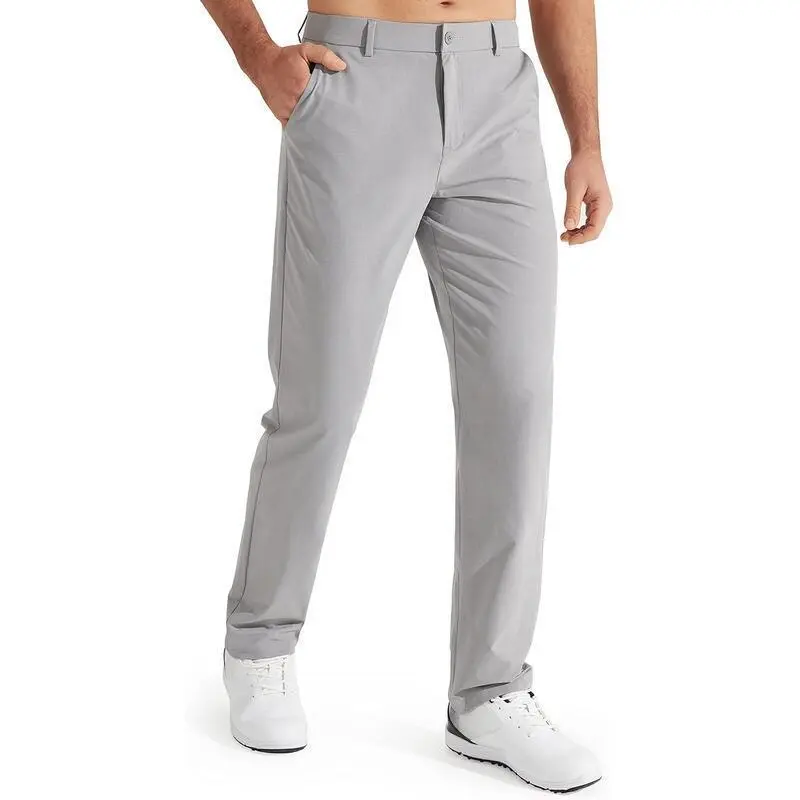 Mens Golf Stretch Work Dress Pants 30"/32"/34" Quick Dry Lightweight Casual Comfy Trousers with Pockets Clothing Top Black Fabric