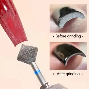 2Pcs Nail Flame Diamond Drill Bit Set Trim The Cuticles And Buff The Nail Grooves Manicure Art Tools Nail Cone File Bits