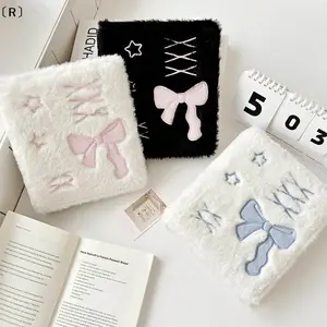 〔R〕A6 Binder Photo Album Cute Ballet Style Bowknot Plush Photocard Holder Kpop Idol Collect Book Album Notebook Stationery