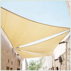 8' x 8' x 8' Beige Sun Shade Sail Triangle - Canopy Mesh Fabric UV Block UPF50 - Commercial Heavy Duty - 190 GSM - 3 Years Warranty (We Make Custom Size)