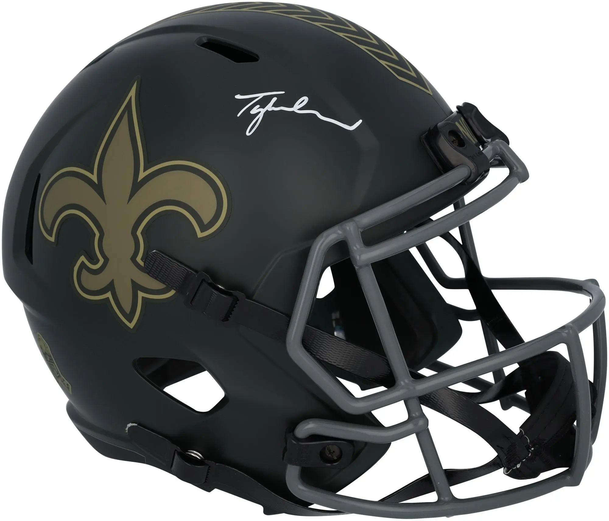 Tyler Shough New Orleans Saints Autographed Riddell 2025 Salute To Service Speed Replica Helmet - Fanatics Authentic Certified