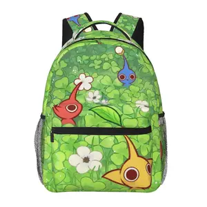 Versatile and lightweight Pikmin school backpack with large capacity — casual daypack for outdoor sports and office; cartoon Pikmin merchandise laptop backpack/school bag for boys and girls, ideal for gifting