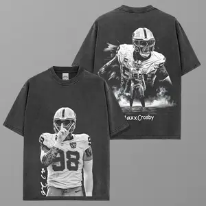 Maxx Crosby T-Shirt – Football Defensive Star Graphic Tee, Vintage Retro Sportswear Top, Oversized Streetwear Shirt, Unisex Gift for Game Day Fans