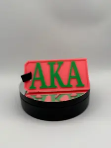3D Printed AKA Luggage Tag with Leather Strap, Travel Bag Identifier