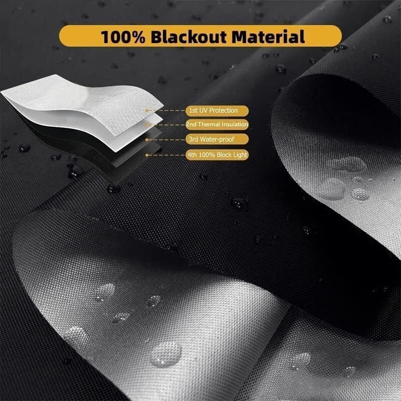 5pcs Set Blackout Shades/Blinds for Windows | 118" x 57", 100% Blackout Material, Adhesive Tapes, Classic Style, Black Finish, Ideal for Baby Nursery, Bedroom, Living Room, Travel - CUBIDUPI