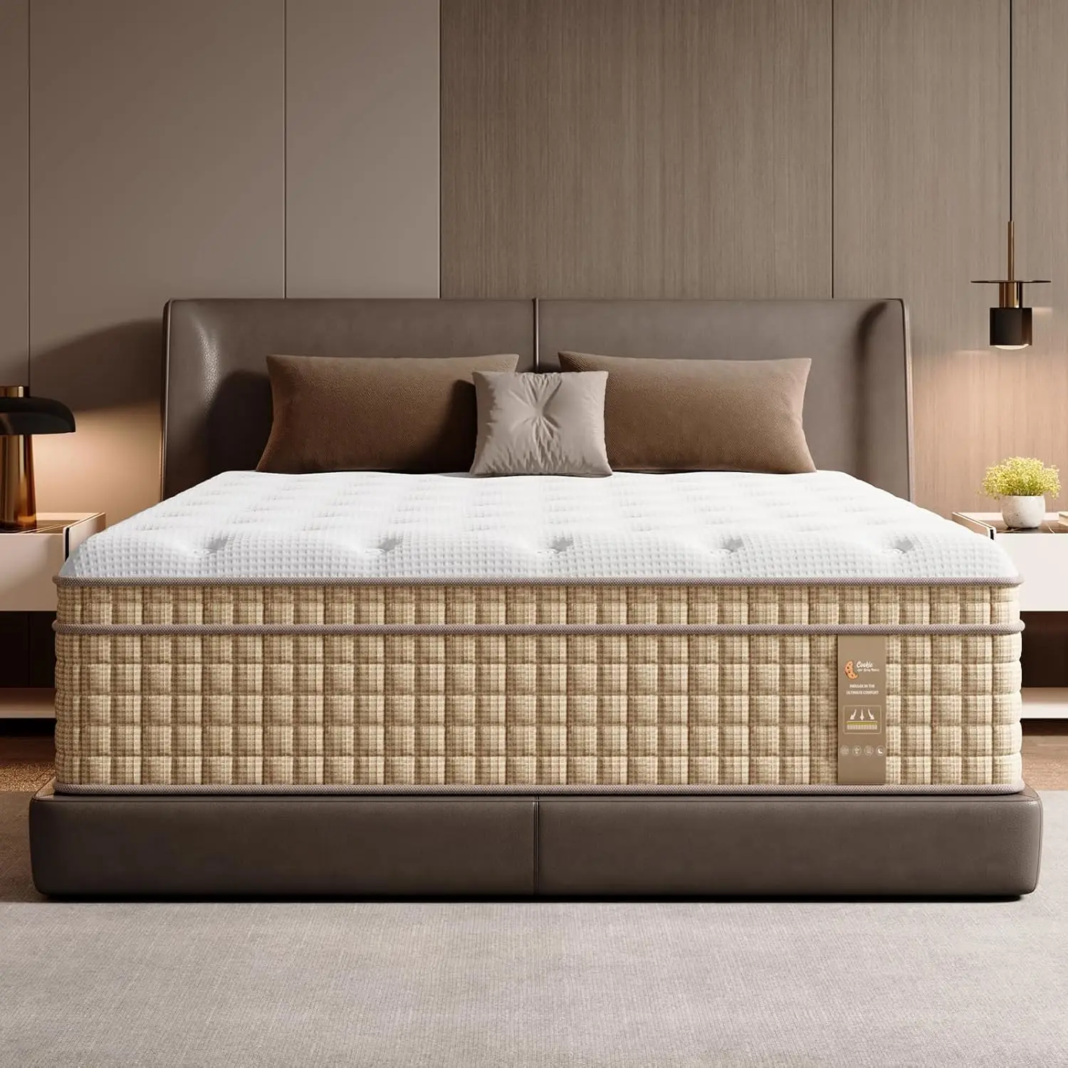 BedStory King Hybrid Mattress - 12-14 in Foam Filling Mattress, Gel Memory Foam & Pocket Spring for Pressure Relief, Motion Isolation, CertiPUR-US Certified