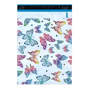 Rainbow Butterflies Poly Mailers Size 10x13 Butterfly Shipping Bags