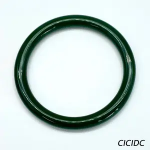 Natural Jade Deep Green Bangle Bracelet - Simple Chinese Style Thin Round Bar - Niche Personality Fashion Versatile Unisex Holiday Gift