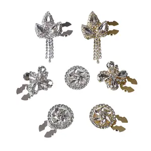 Rhinestone cufflinks, decorative cufflinks for women's shirts and dresses, various styles of rhinestone inlaid cufflinks