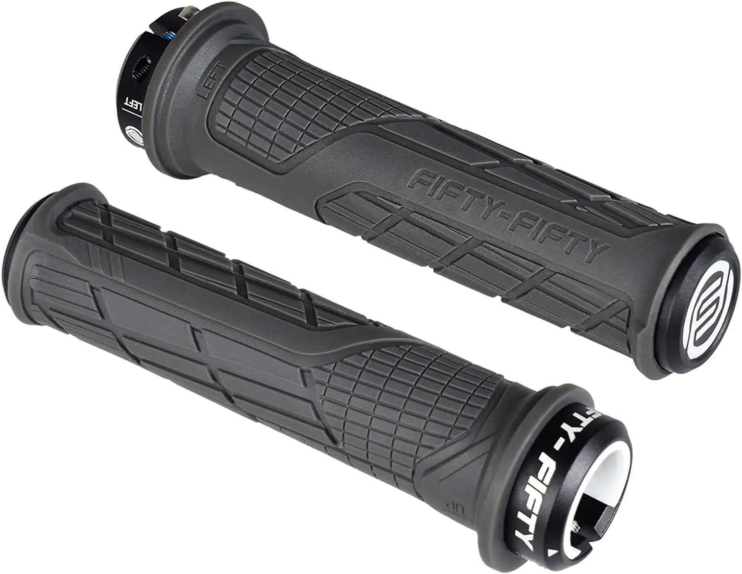 FIFTY-FIFTY Mountain Bike Handlebar Grips, Single Lock-On MTB Grips, Comfortable and Lock On, Non-Slip Bicycle Handle, Fit for All Mountain, Enduro, Downhill FIFTY-FIFTY