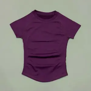 Women Short Sleeve Workout Top Seamless Quick Dry Slim Fit Breathable Soft Yoga Leotard Clothing Gym Running Fitness T Shirt NONE