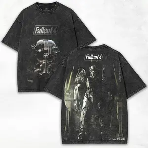 Fallout 4 x Nuclear Survivor – Power Armor Graphic Tee with Double Print & Washed Fit for Gamers