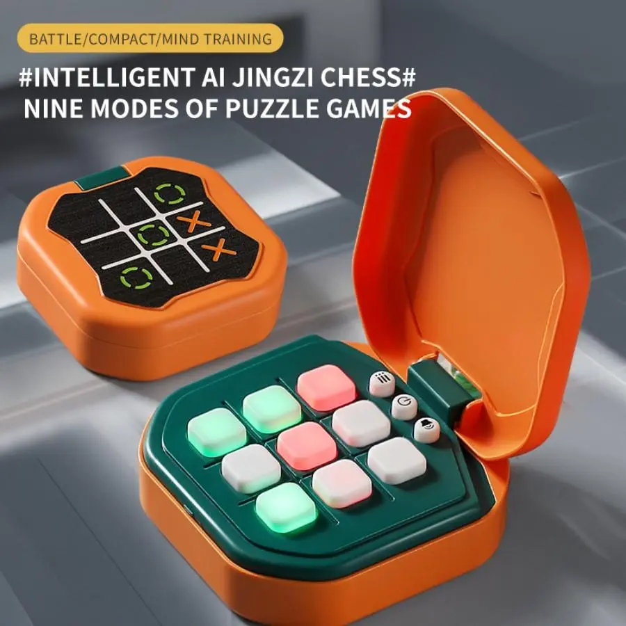 Portable Smart Tic Tac Toe Game, Board Family Games, Strategy Board Games, Fun Tabletop Game, Tabletop Games, Nine Modes of Mind Battles for Kids 3 Years and Up, Perfect Holiday Gift Idea