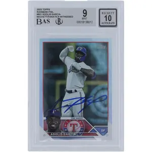 Adolis Garcia Texas Rangers Autographed 2023 Topps Rainbow Foil #601 Beckett Fanatics Witnessed Authenticated 9/10 Card - Fanatics Authentic Certified
