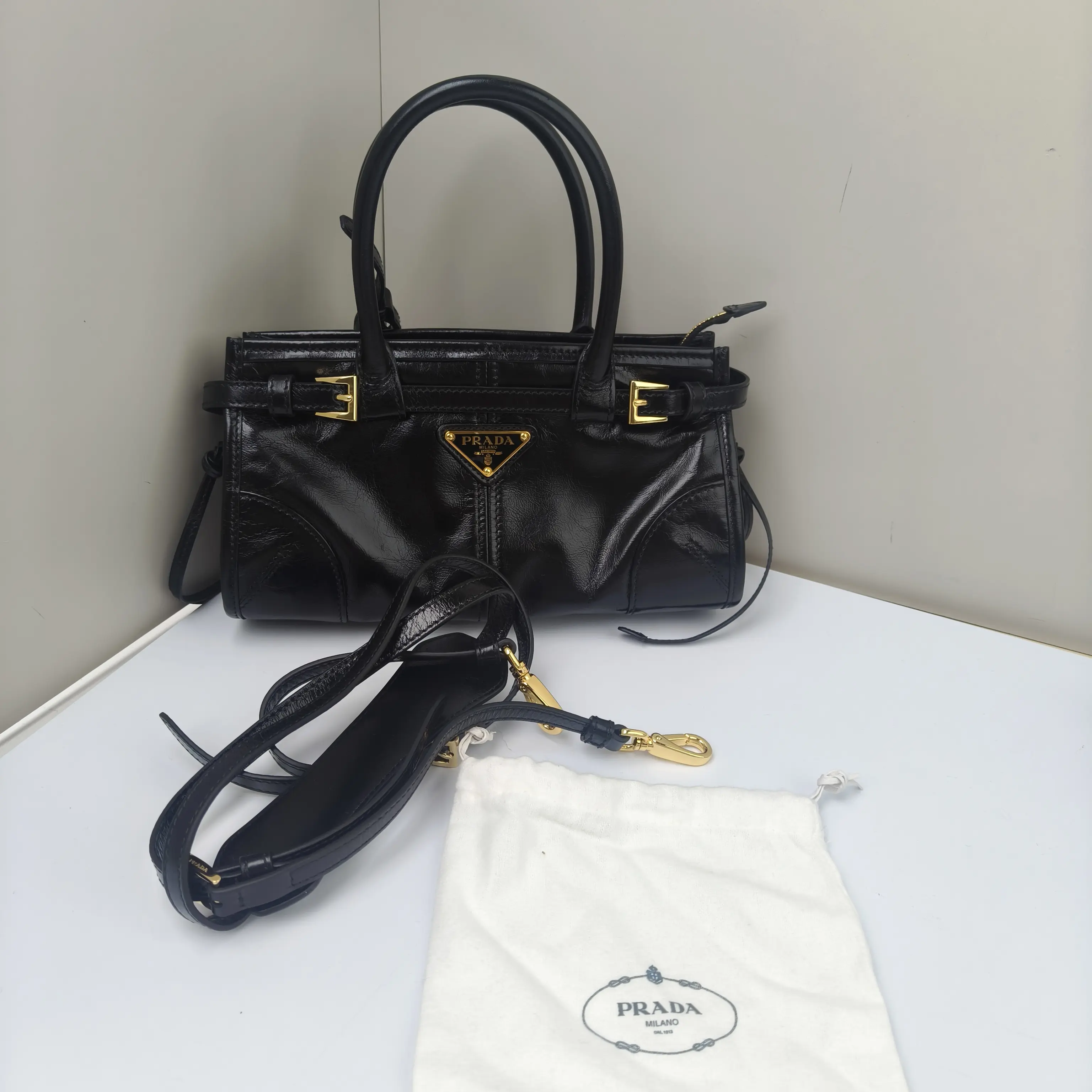 Pre-owned PRADA Calfskin Crossbody Bags Bonnie Mini Black CPU0714
