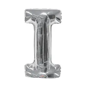 34 In. Silver Letter I Balloon