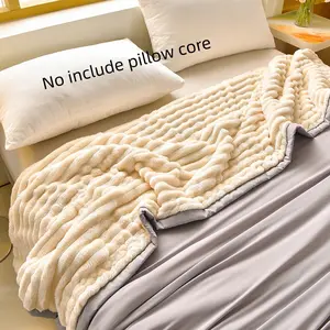 Dual-Sided Cooling Blanket, Soft Plush Side & Cold Silk Side, Suitable for Summer Winter All-Year Use, Bed Sofa Cover