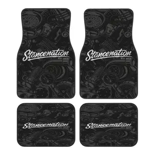 Set of 4, Vintage Letter Printed Pattern - Car Floor Mats - JDM Style, Universal Non-Slip Car Mats, Easy to Clean Polyester Mats - All-Weather Use, Suitable for Sedans, Trucks, Suvs - Perfect Holiday Gift for Both Men And Women